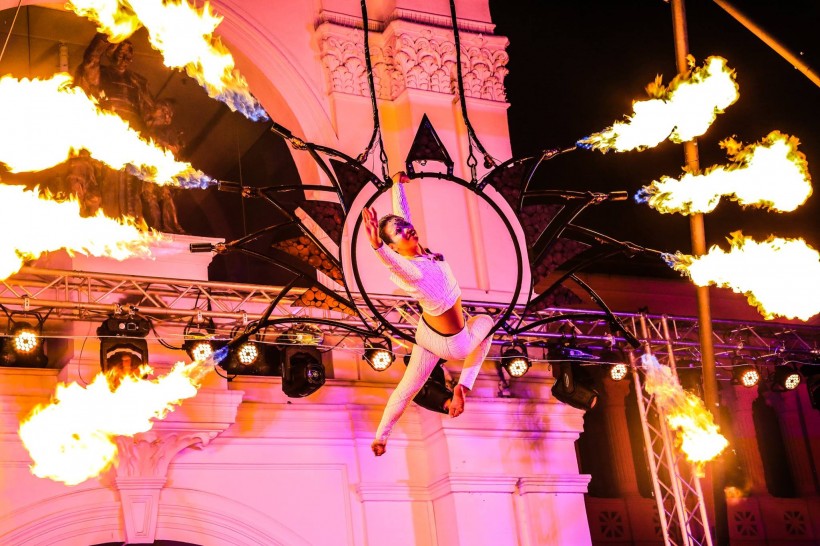 AERIAL FIRE SHOW performance