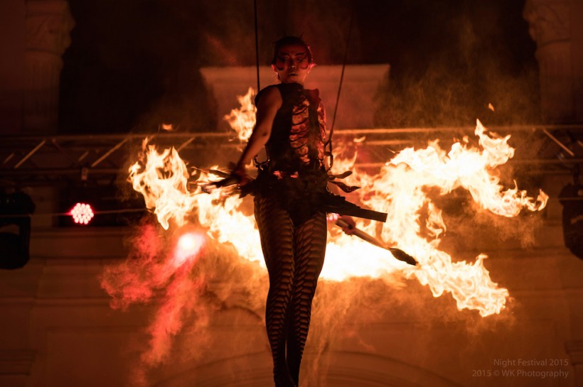 AERIAL FIRE SHOW performance