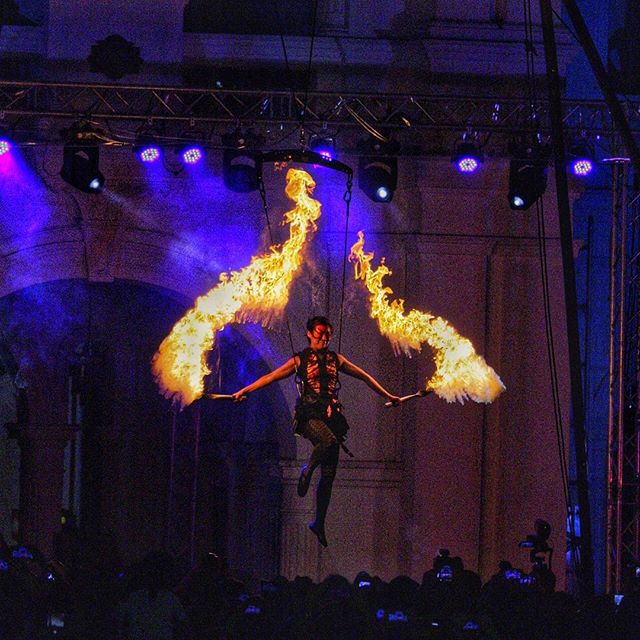 AERIAL FIRE SHOW performance