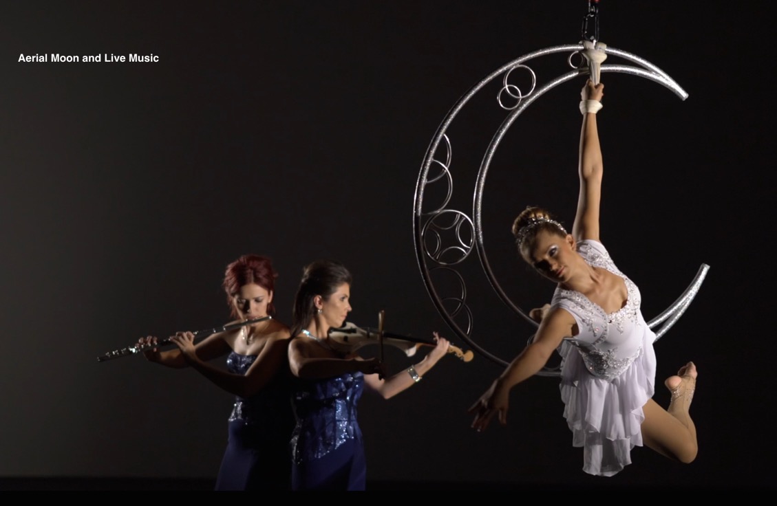 AERIALIST WITH LIVE MUSICIANS