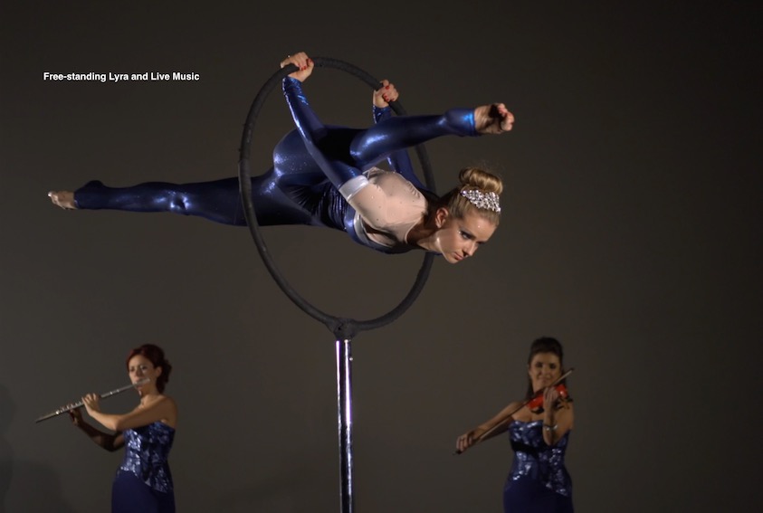 AERIALIST WITH LIVE MUSICIANS performance
