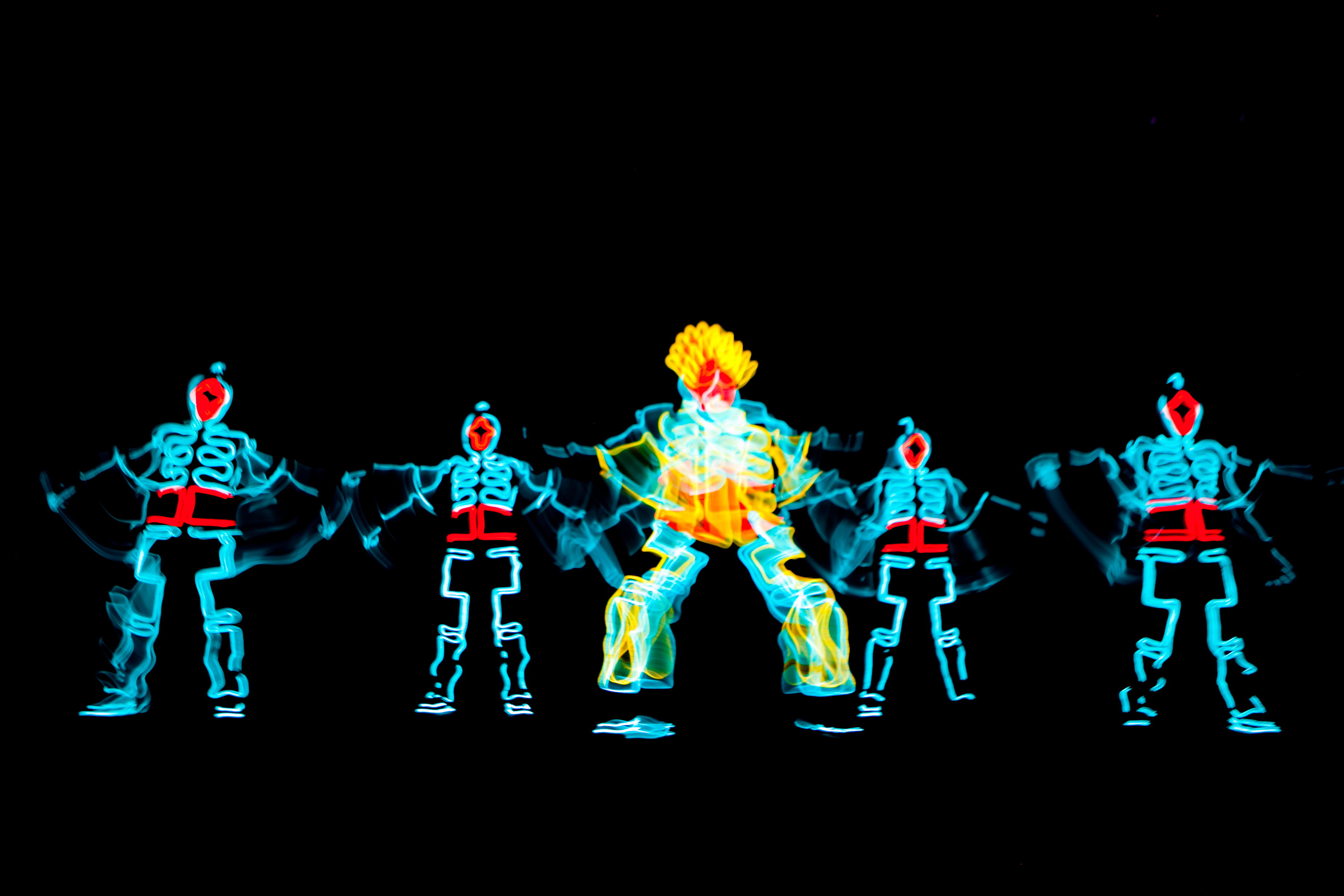 EL Wire + Robot Team Glowing Dancer performance
