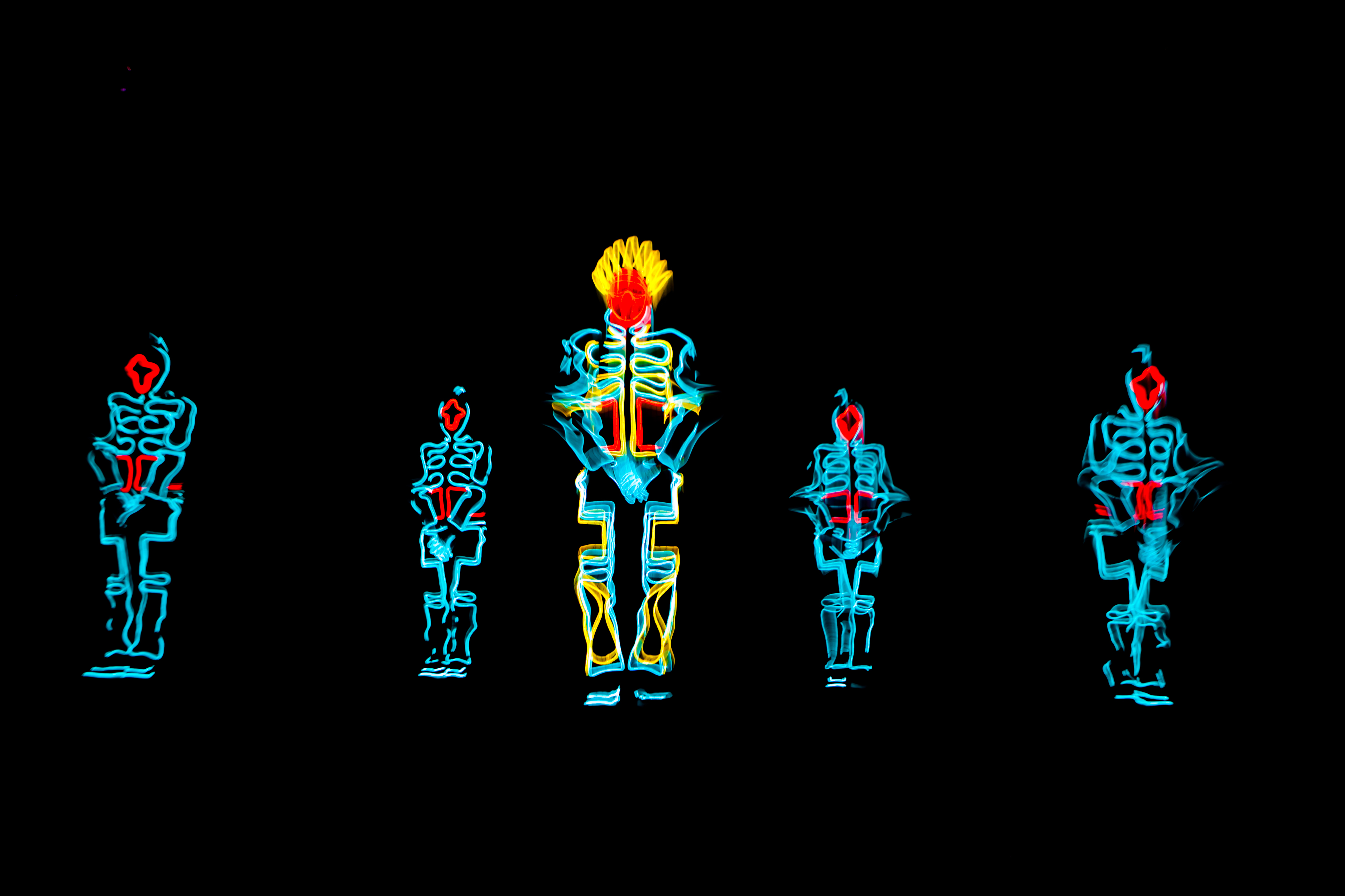 EL Wire + Robot Team Glowing Dancer performance
