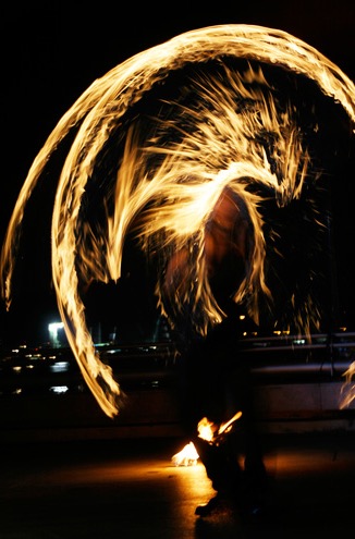 Fire performer performance