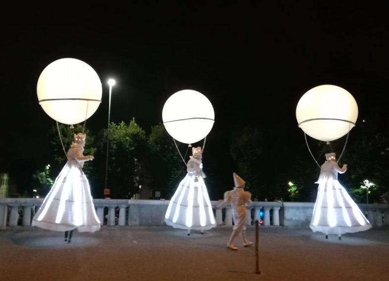 Full Moon Stilt Walkers performance