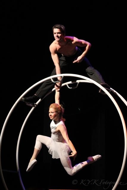 German Wheel and Cyr Acrobats performance