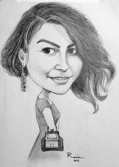 Lady Caricaturist performance
