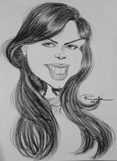 Lady Caricaturist performance