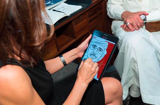 Lady Caricaturist performance