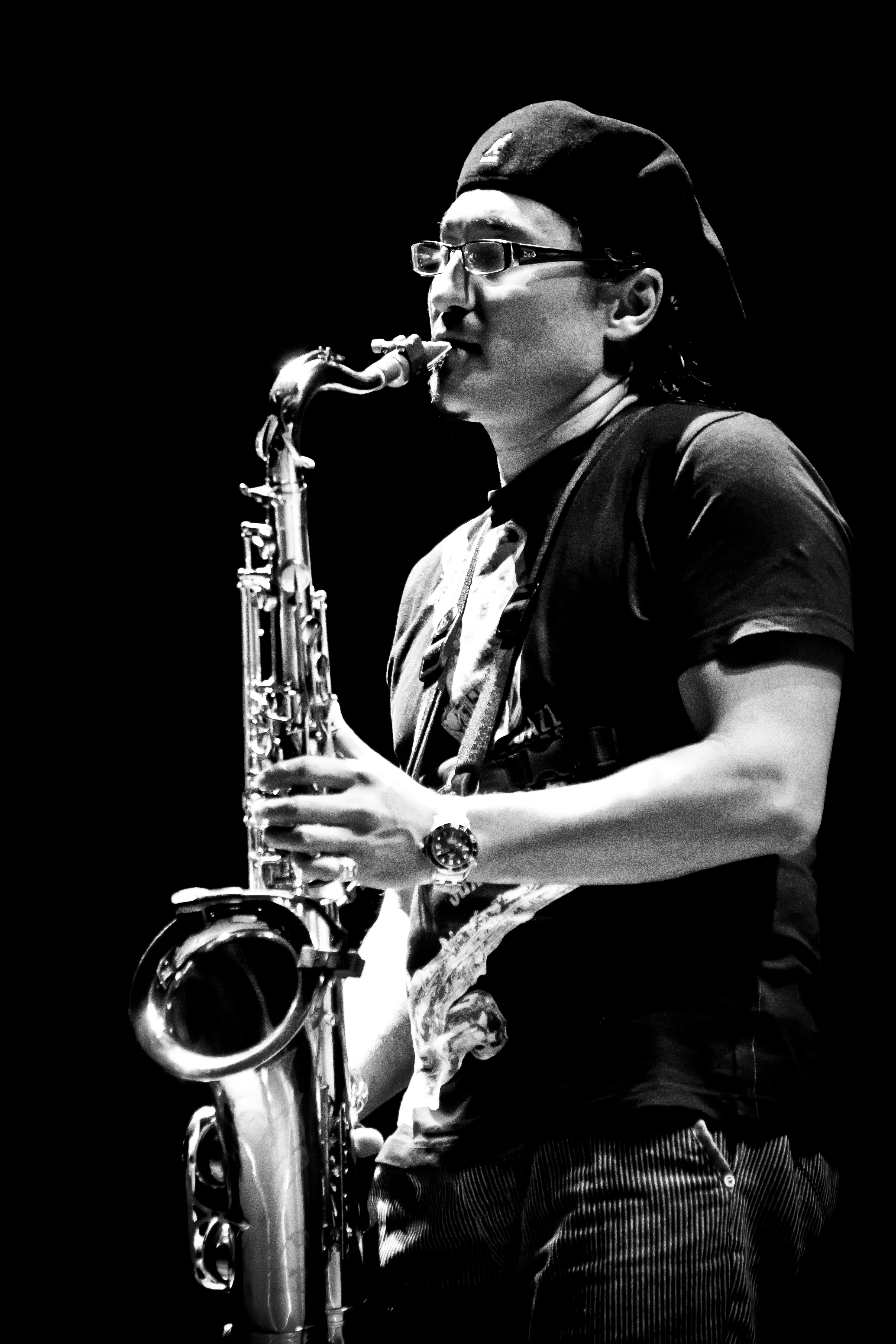 Saxophonist performance