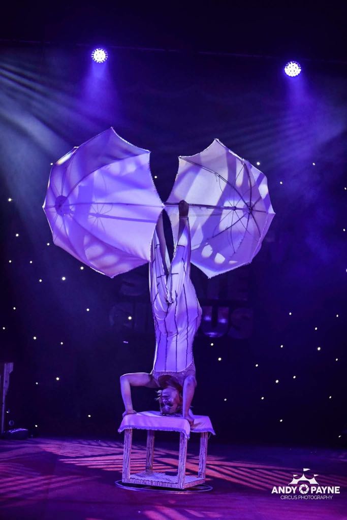 Umbrella Foot Juggler performance