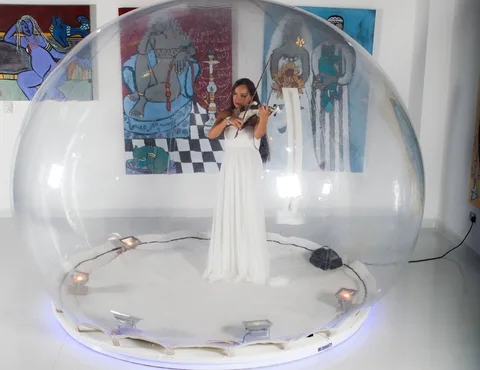 Violinist in a Bubble