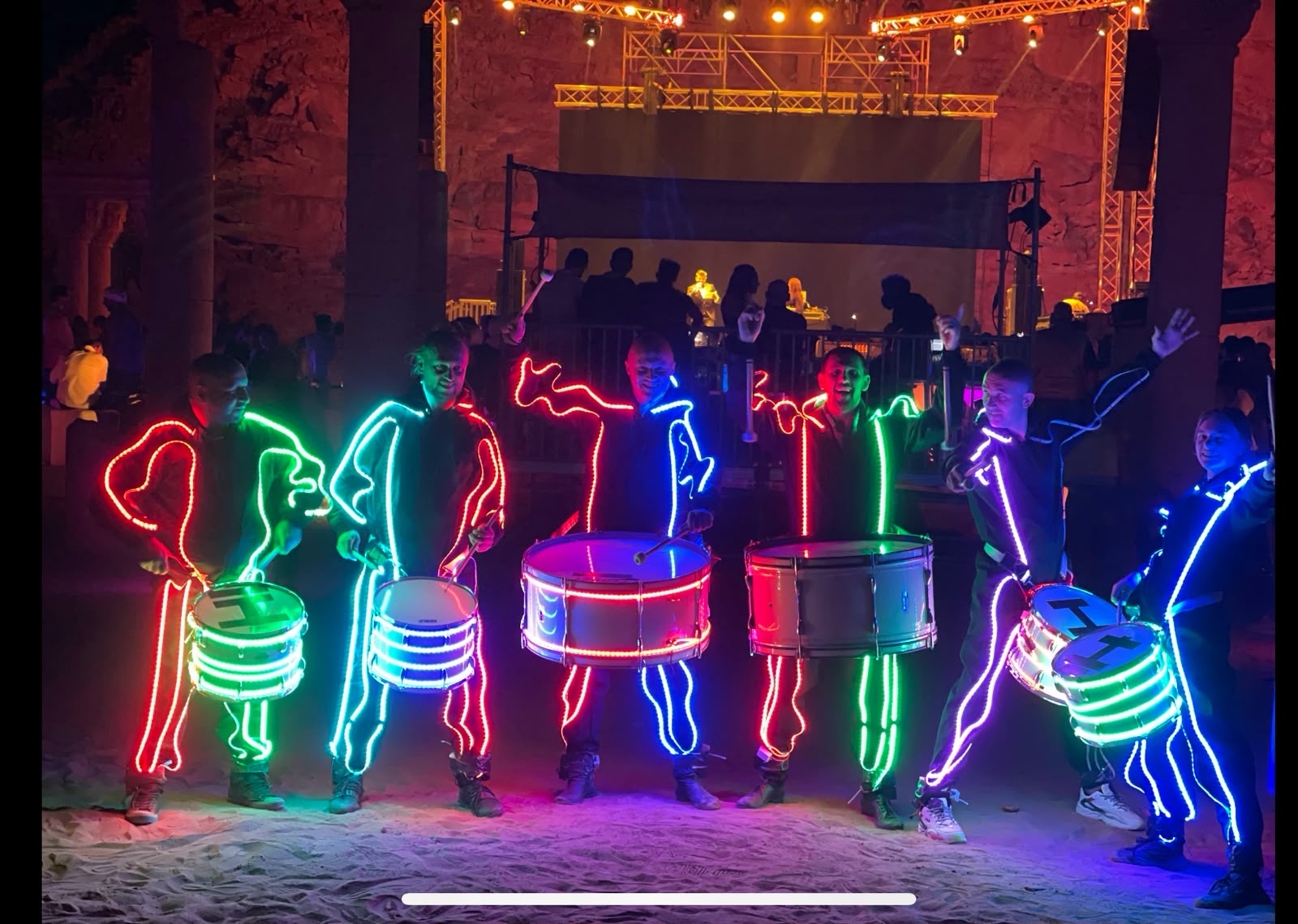 Flying LED Drummers