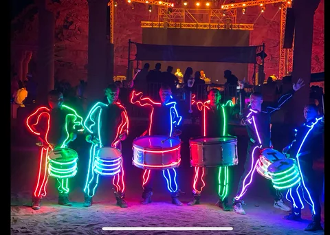 Flying LED Drummers