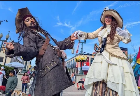 Pirate Theme Stilt Walkers